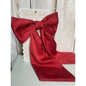 Red Satin hair Bow By Sunday State